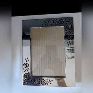 Floral Cutout Silver Photo Frame